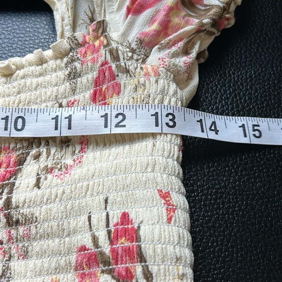 Reformation Inka Dress in Leila Off Shoulder Smocked Floral Womens Size XL - Picture 14 of 15